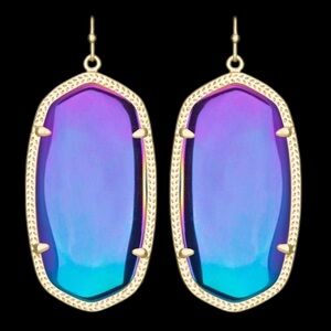 Kendra Scott Danielle Gold Earrings in Black Iridescent
